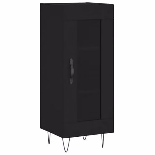 vidaXL Modern Black Sideboard with Glass and MDF, W/D/H: 34.5 x 34.0 x 90.0 cm – 1