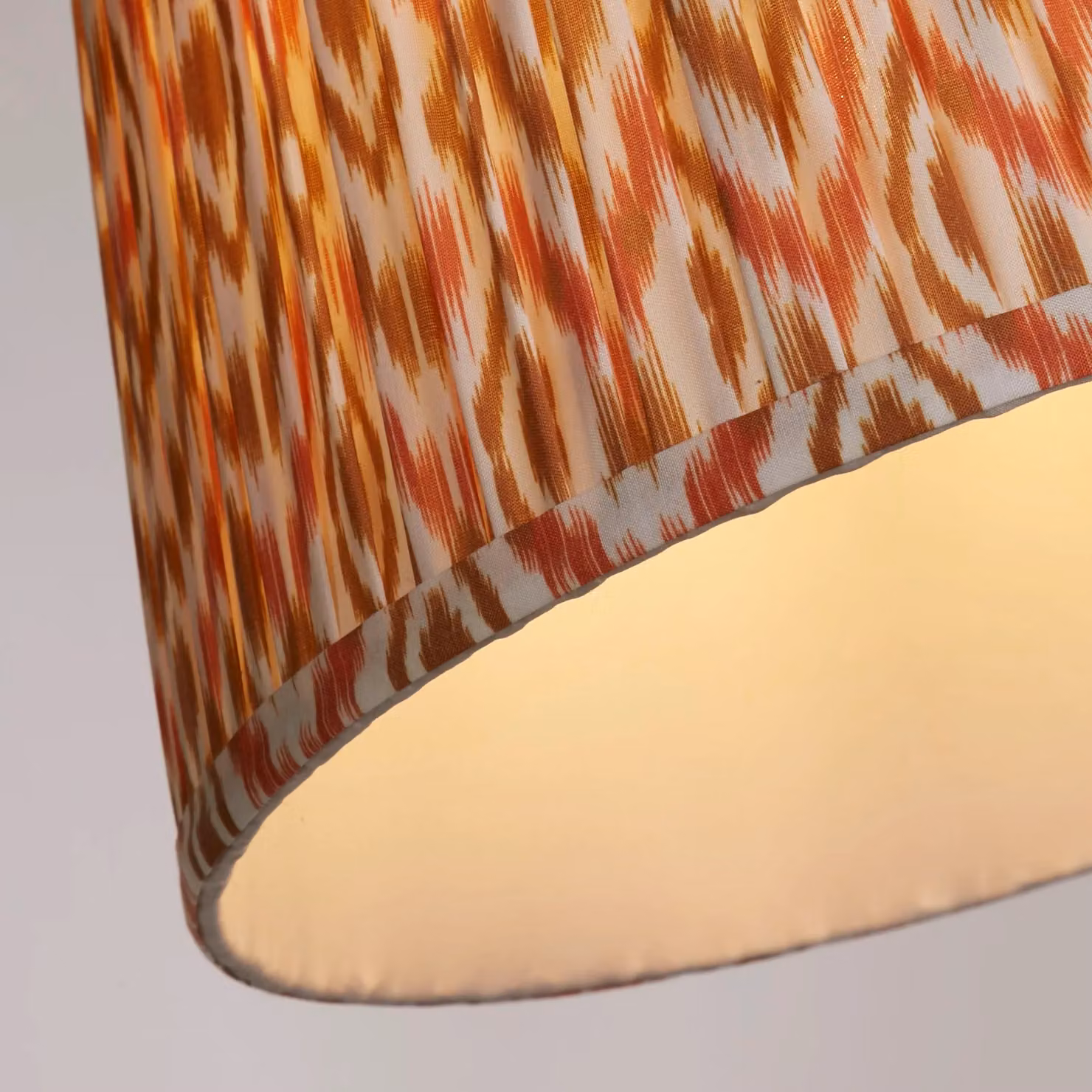 Lighting Collection Mushroom Pleat Printed Fabric Lamp Shade, Multicolour and White, Diameter: 30 cm – 3