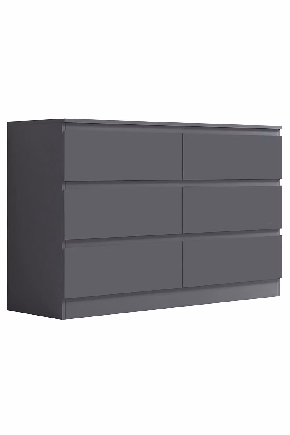 FWStyle Stora Matt 6 Drawer Chest in Dark Grey, H 77 x W 110 x D 40 cm – 2