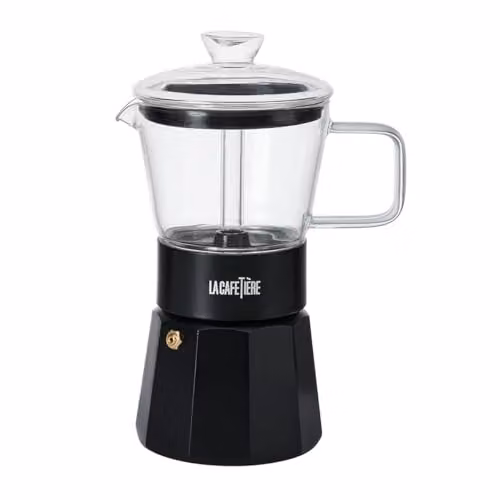 La Cafetière Verona Glass Espresso Maker, Black, 6 Cup