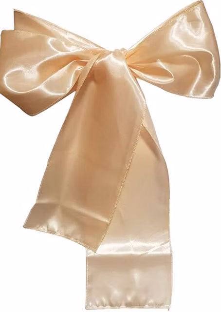 Neel Blue Set of 25 Beige Satin Chair Sashes for Wedding and Party Decoration, W: 17.78 cm, L: 274.32 cm