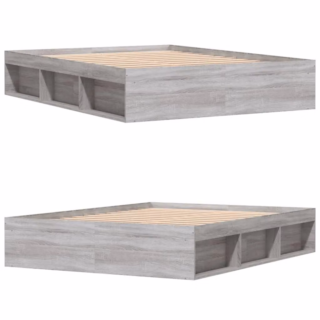 Berkfield Home Grey Sonoma Bed Frame with Side Compartments, W/D/H: 140 x 200 cm – 3
