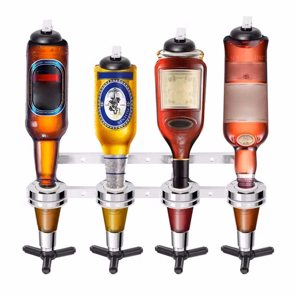 VOGREX Silver Wall Mounted 4 Bottle Rotary Drink Optic Dispenser – 2