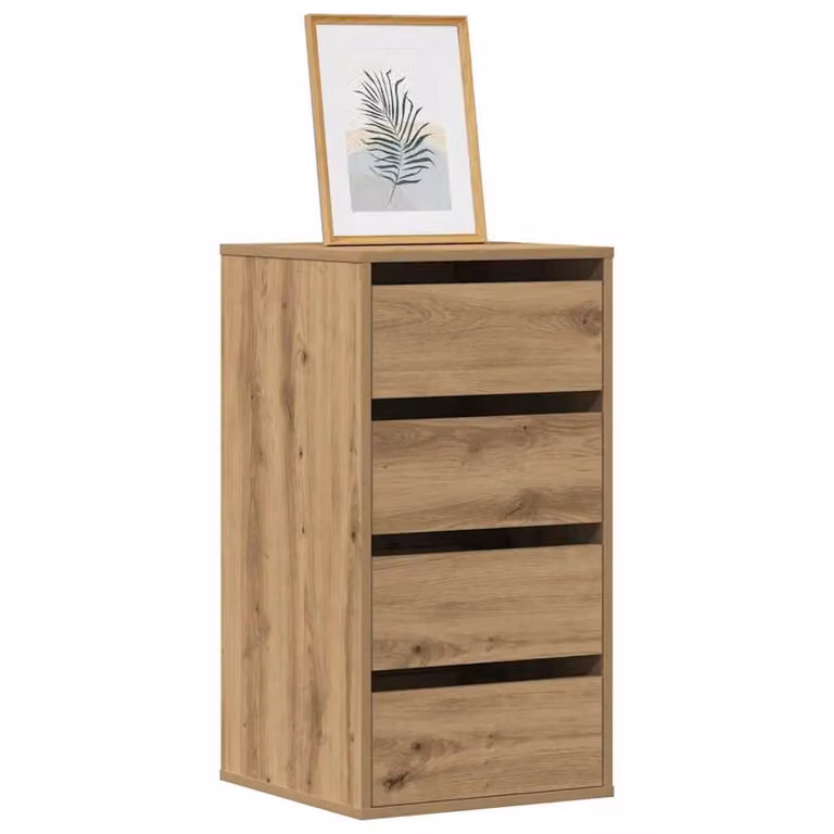 Berkfield Home Corner Chest of Drawers in Artisan Oak Brown, W/D/H: 40 x 41 x 76 cm