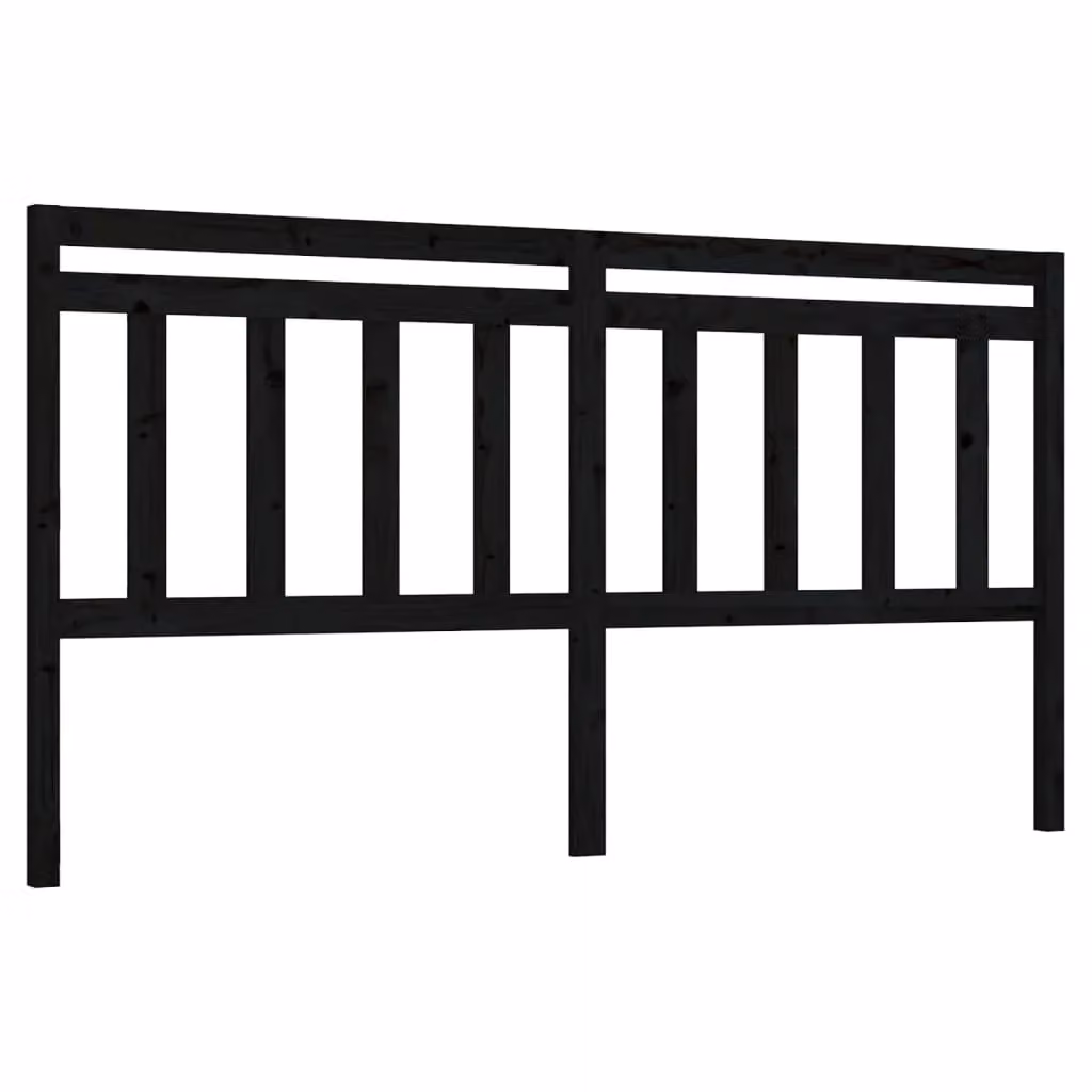 Berkfield Home Black Rustic Solid Pine Wood Bed Headboard, W: 206 cm, D: 4 cm, H: 100 cm – 2