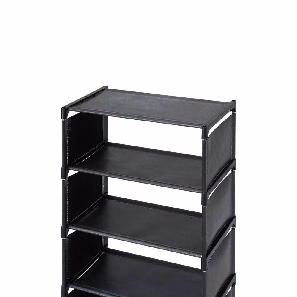 KORVIXA Black 7-Tier Narrow Shoe Rack with Adjustable Shelves, W/D/H: 42.2 x 25.7 x 105.7 cm – 4
