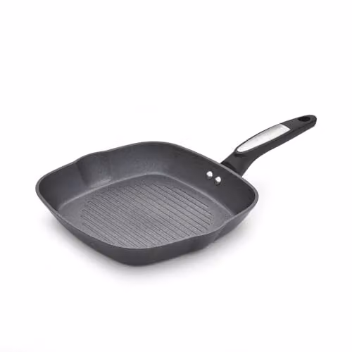 Morphy Richards Black Ceramic Forged Aluminium Square Grill Pan with Pouring Spouts, 26 cm – 1