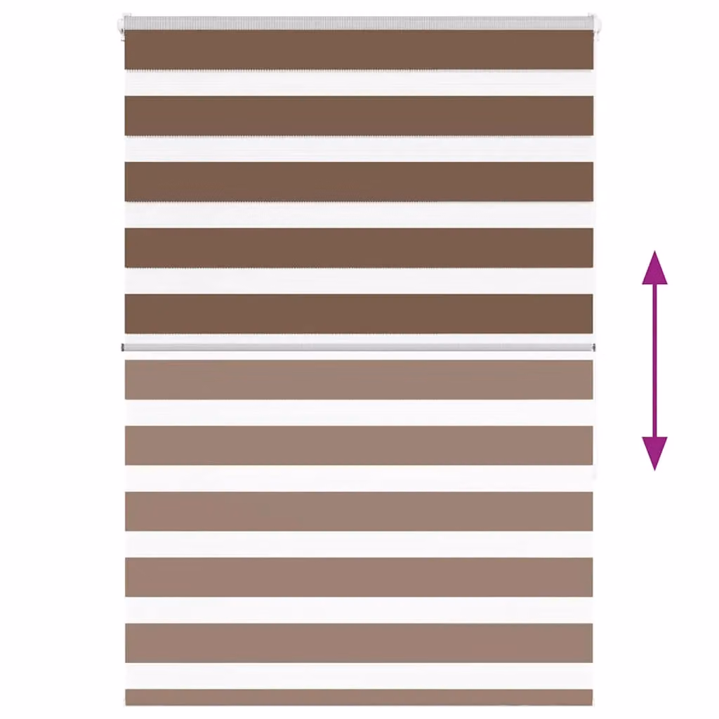 Berkfield Home Brown Zebra Day and Night Blind, W: 110 cm, H: 150 cm – 3