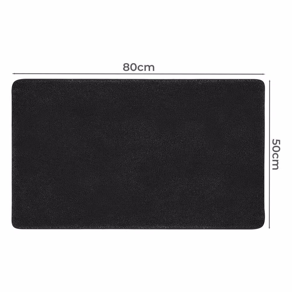 KORVIXA Non-Slip Round Door Mat in Black, Diameter: 100 cm – 1