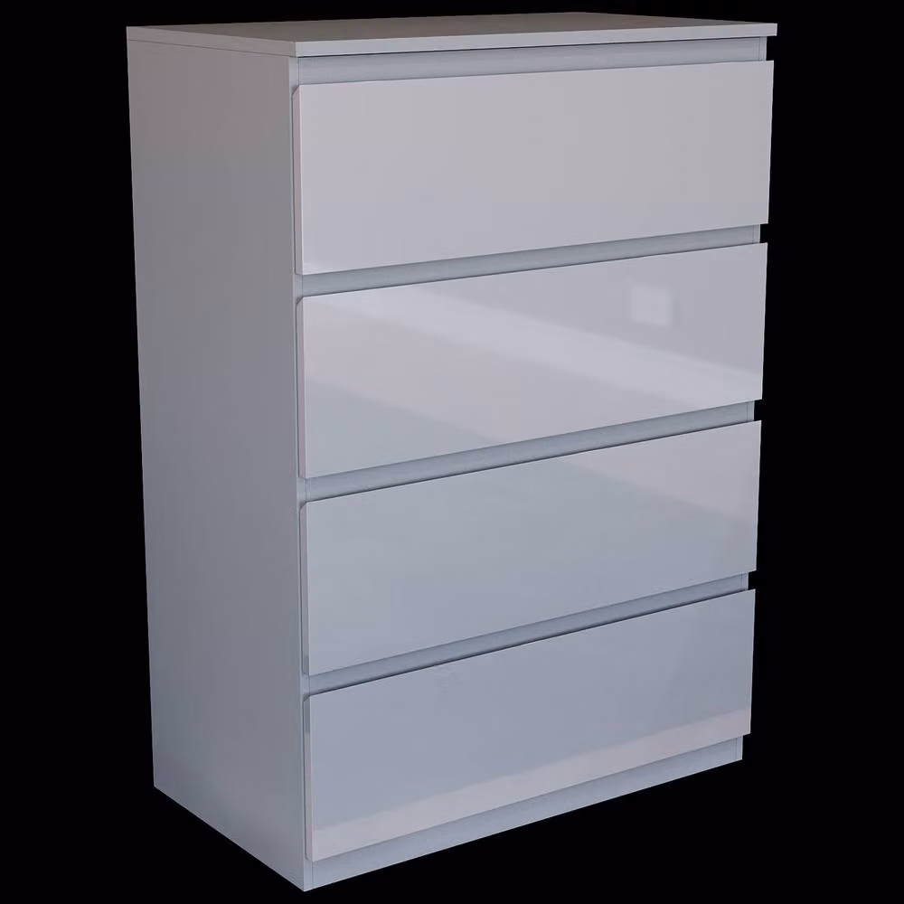 HD Designs Glinton 4 Drawer Chest of Drawers in Grey High Gloss – 3