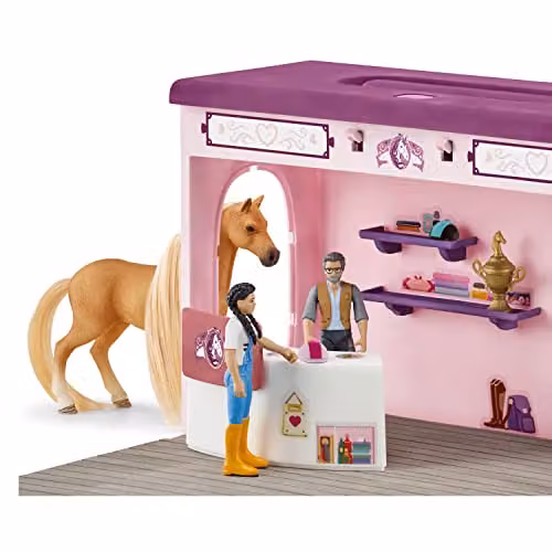 Schleich Horse Club 42587 Sofia's Beauties 25-Piece Pop-Up Horse Salon Boutique with Maned Horse and Grooming Accessories, Multicolour – 3