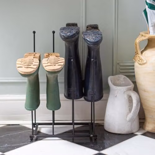 Hammer and Tongs Black Metal Wellington Boot Rack for Hallways – 2