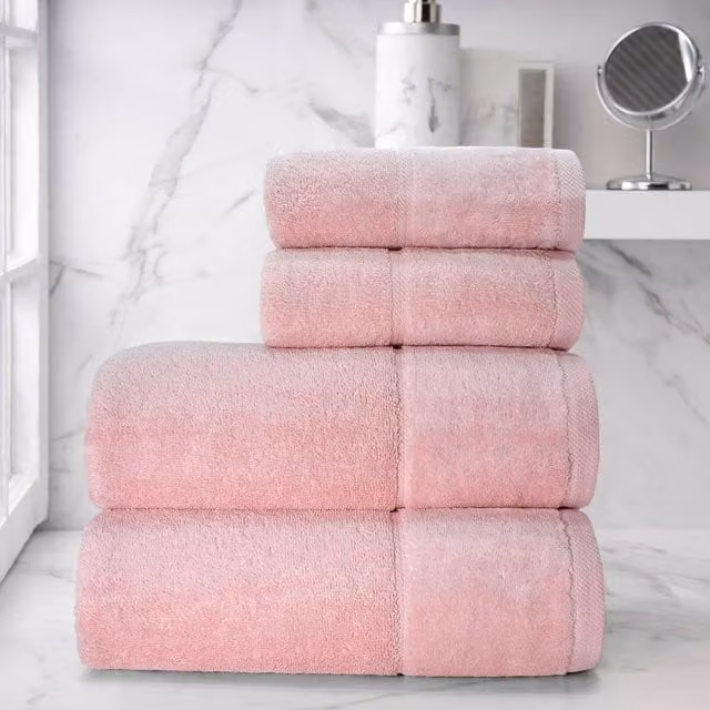 Velosso Super Soft Plush Pink 100% Cotton Terry Velour Towel