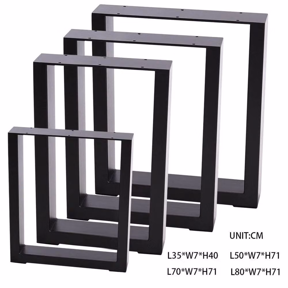 Kelvenix Set of 2 Industrial Steel Table Legs in Black, H: 40 cm, W: 35 cm, D: 52 cm – 2