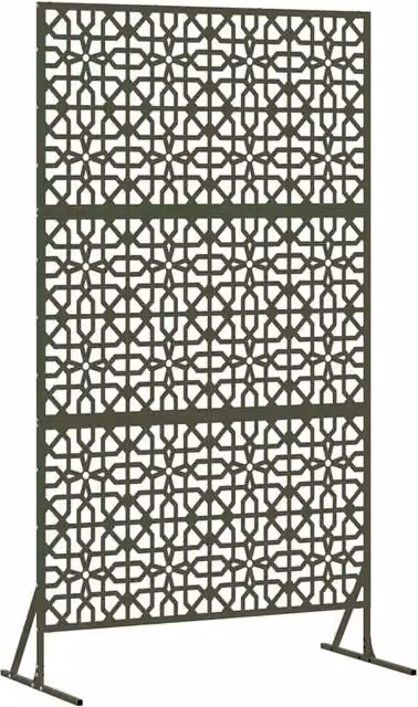 Berkfield Home Rectangular Privacy Screen in Green Steel, W: 100 cm, D: 50 cm, H: 180 cm