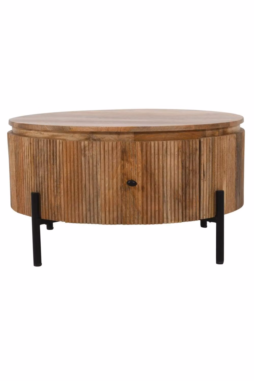 IH Design Allestree Natural Solid Wood Coffee Table with Metal Legs, W/D/H: 80 x 80 x 45 cm – 2