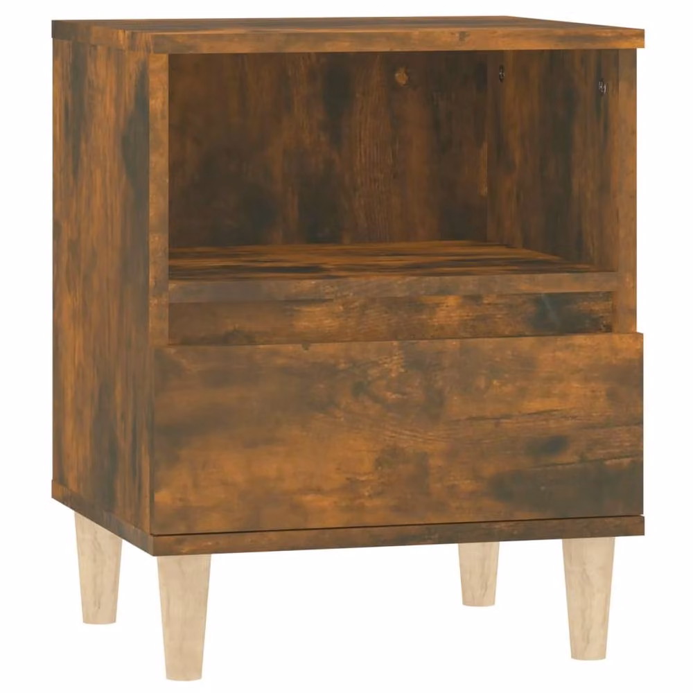 Berkfield Home Elegant Bedside Cabinets, 2 Piece Set in Smoked Oak Brown, W/D/H: 40 x 35 x 50 cm – 4