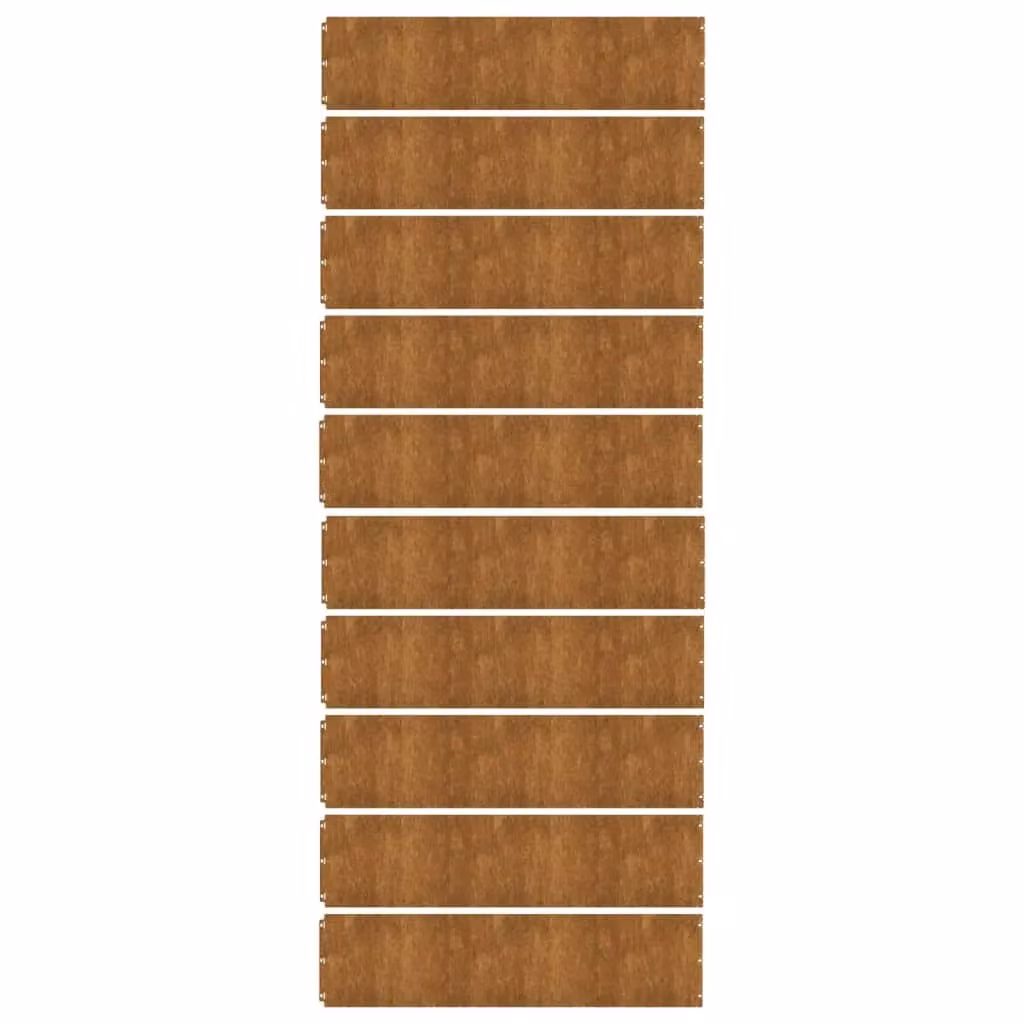 Berkfield Home Flexible Corten Steel Lawn Edgings, Brown, 10 Pieces, H x W: 103 x 25 cm – 3