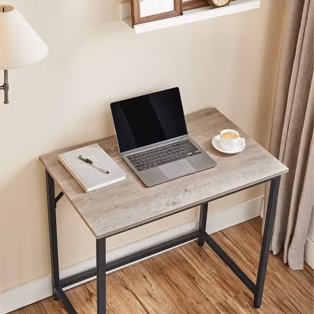 VASAGLE Industrial Writing Desk in Brown, W/D/H: 75 x 50 x 80 cm