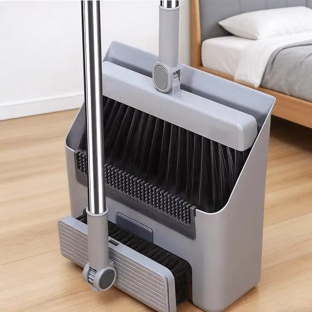 PAWNORA 3 in 1 Broom and Dustpan Combo Set, Grey – 1