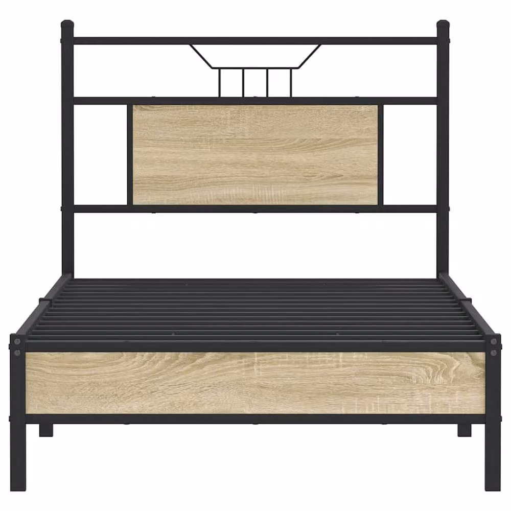 Berkfield Home Decorative Bed Frame in Sonoma Oak and Brown, W/D/H: 80 x 200 x 91.5 cm – 3
