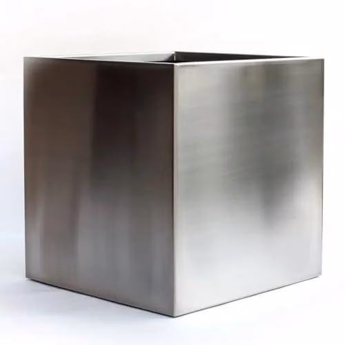 Tulipy Galvanised Steel Square Planter Tub, Silver, W: 60 cm, D: 60 cm, H: 60 cm – 4