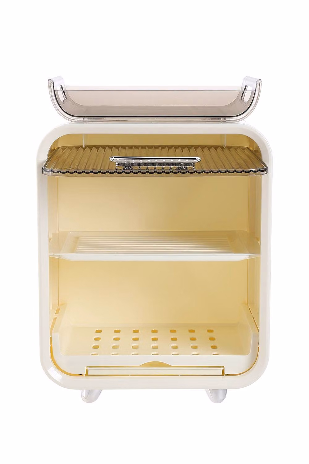 Garden Sanctuary Kitchen Dish Storage Drying Rack in White and Transparent Plastic – 2