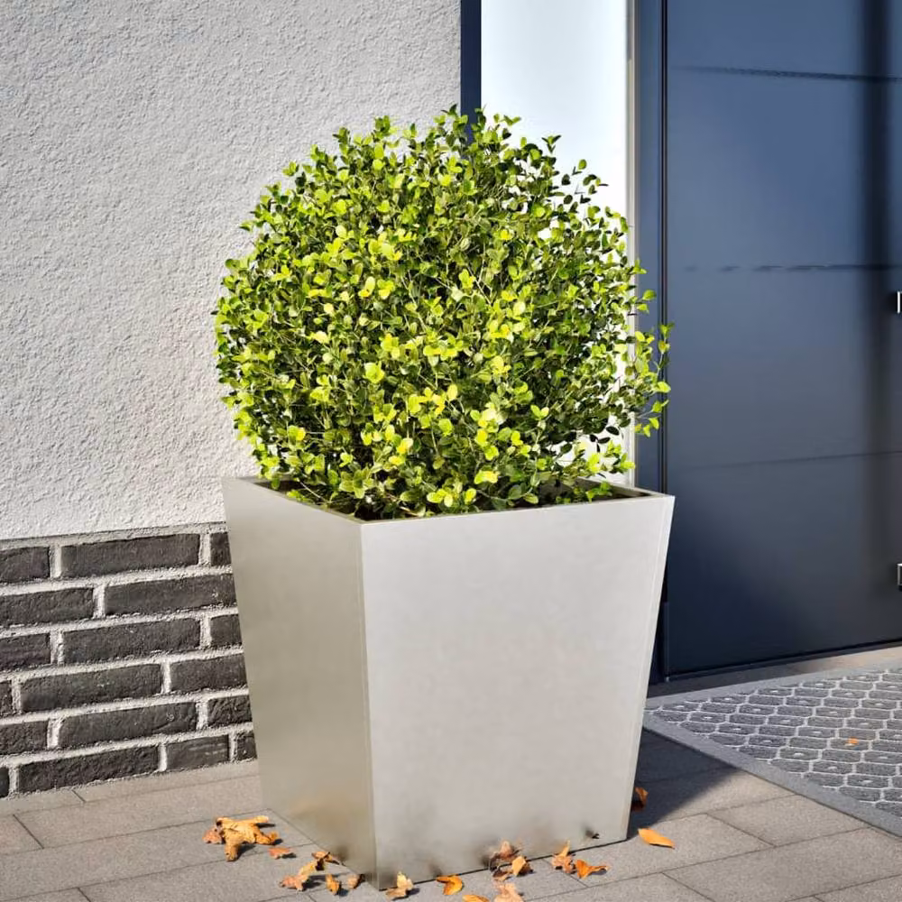 Berkfield Home Stainless Steel Garden Planter Tub in Grey, W/D/H: 50 x 50 x 50 cm – 2