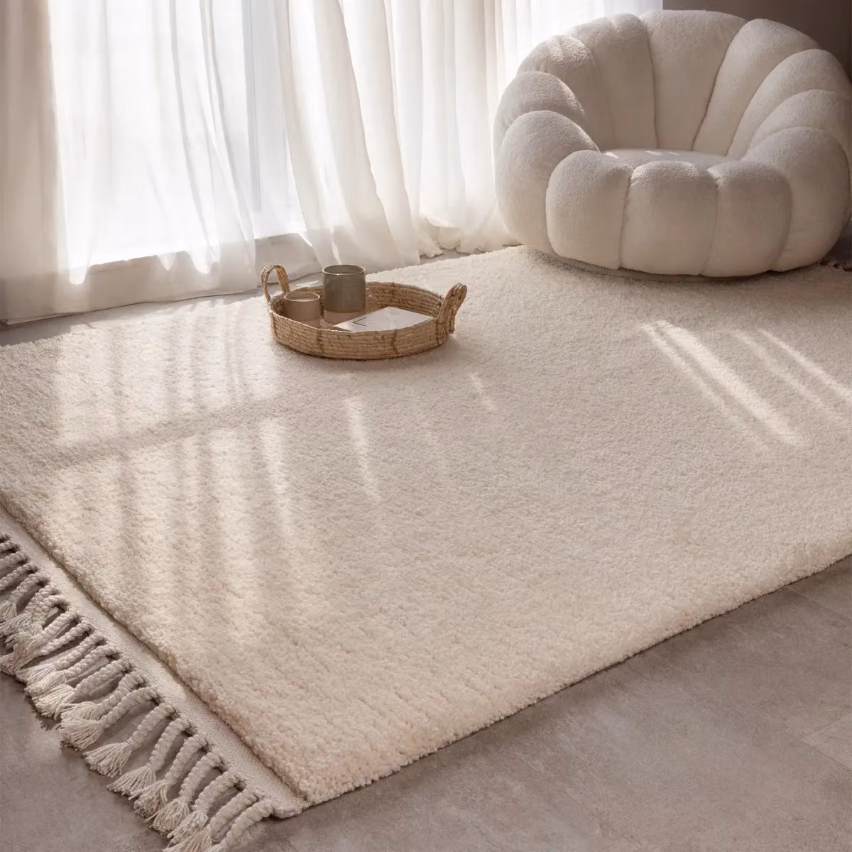 The Rug Shop UK Cream Modern Plain Kilim Area Rug, W: 160 cm, D: 230 cm – 1