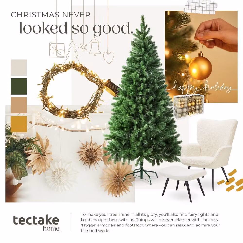 tectake Green Christmas Tree, Height: 180 cm – 7