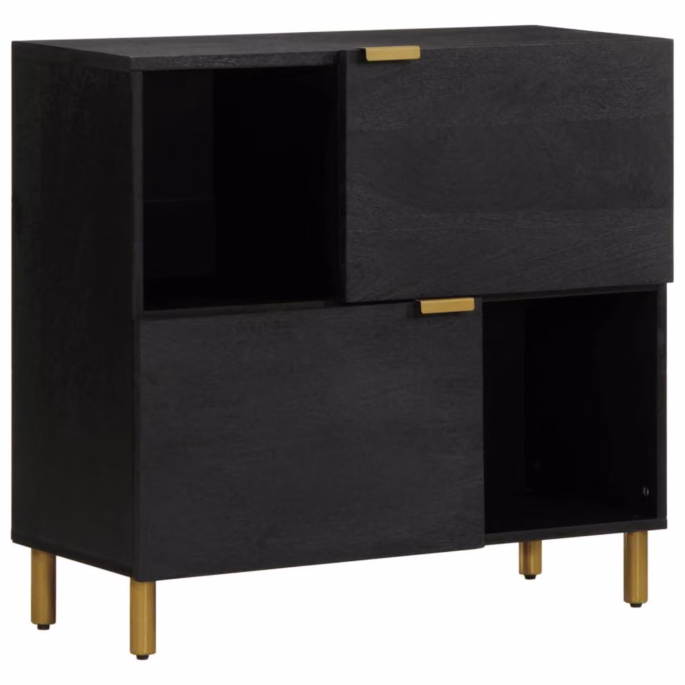 Berkfield Home Modern Black Matt Sideboard, W/D/H: 80 x 33 x 75 cm – 2
