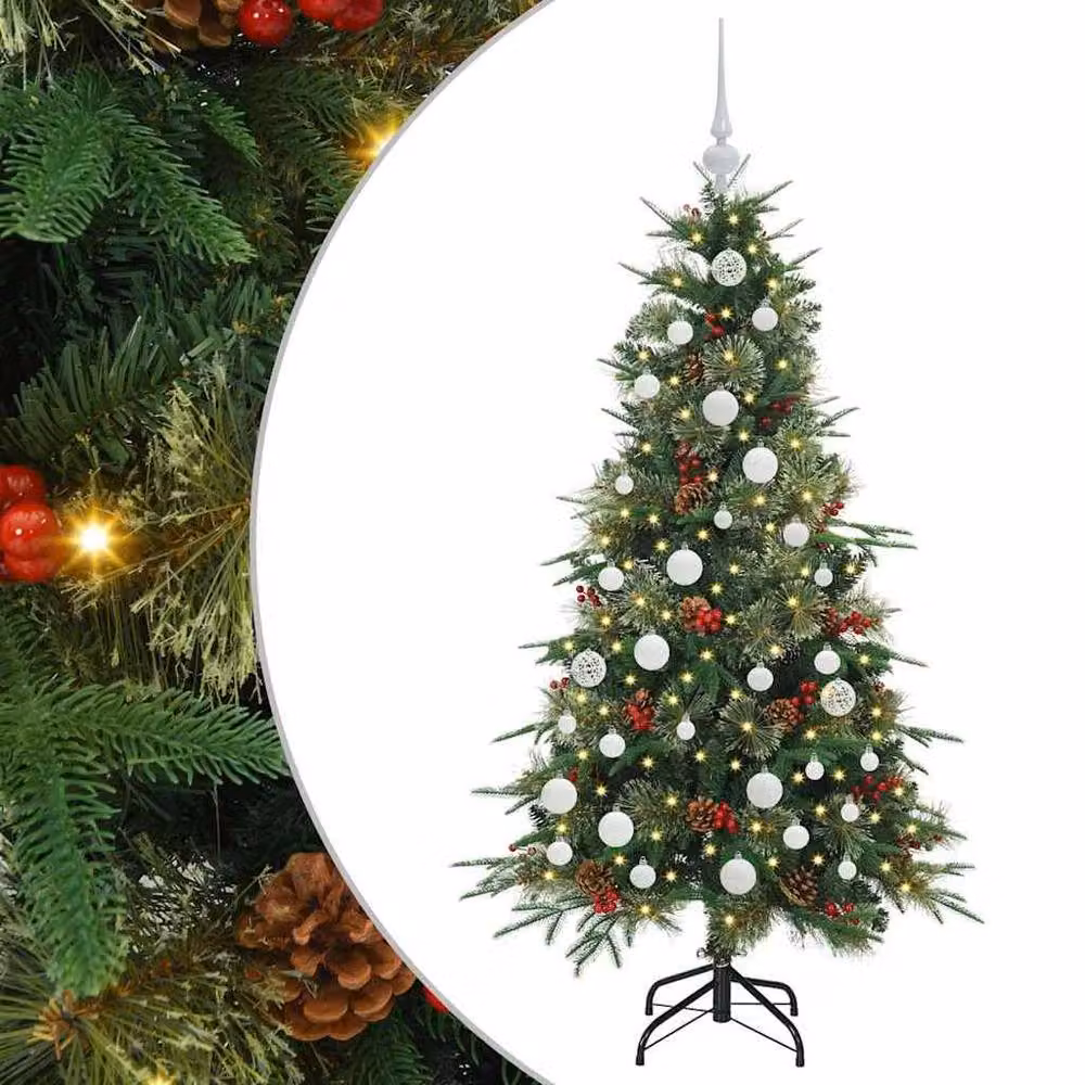 Berkfield Home Green Artificial Hinged Christmas Tree, Height: 150 cm – 2