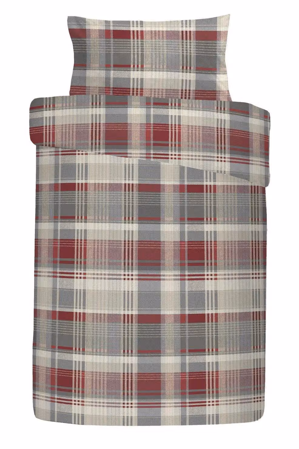 Appletree Connolly Red Checked 100% Brushed Cotton Flannelette Duvet Cover Set, 200 x 200 cm – 3