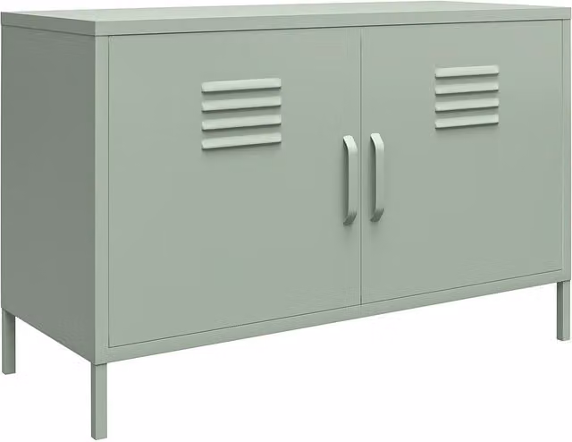Mission District 2 Door Metal Locker Accent Cabinet in Pale Green