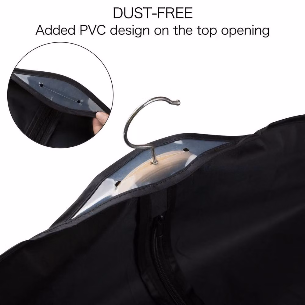 Ventryn 5-Piece Breathable Hanging Garment Storage Bag Set, Dustproof, Black, Height: 152.4 cm – 3