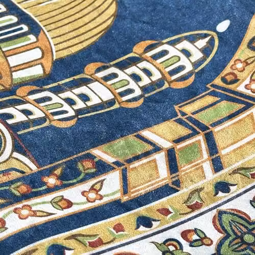 Nicoman Velvet Prayer Mat in Blue, W/D: 120 x 70 cm – 4