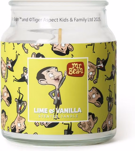 Mr Bean Lime and Vanilla Scented Candle, 140g, Yellow