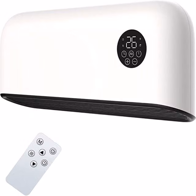 MYLEK 2000W Wall Mounted Ceramic Fan Heater in White