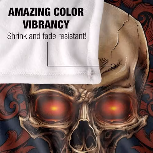 JQ Licensing Ba-Jp Skull and Pistols Super Soft Silky Touch Fleece Throw Blanket, Multicolour, W: 91 cm, D: 147 cm – 3