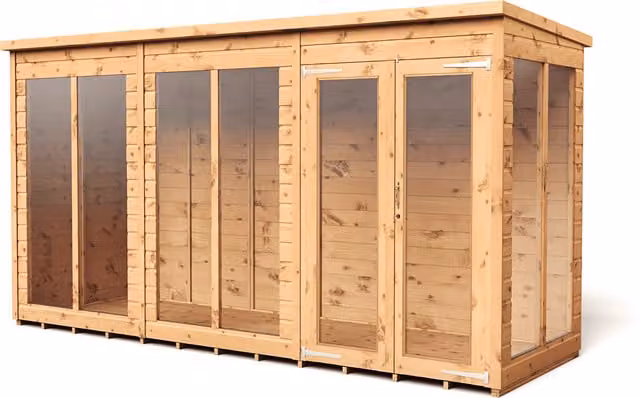 Empire Sheds Brown Pent Summerhouse with Double Door and Windows