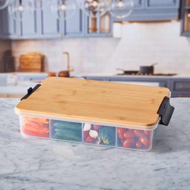 Farberware SnackleBox Brown Bamboo Rectangular Board and Box, W: 40.5 cm, D: 30 cm