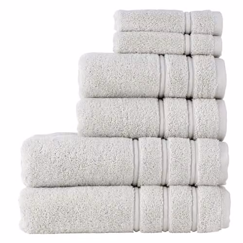Christy Antalya 6 Piece Luxury Turkish Cotton Towel Set in Grey, 600GSM – 1