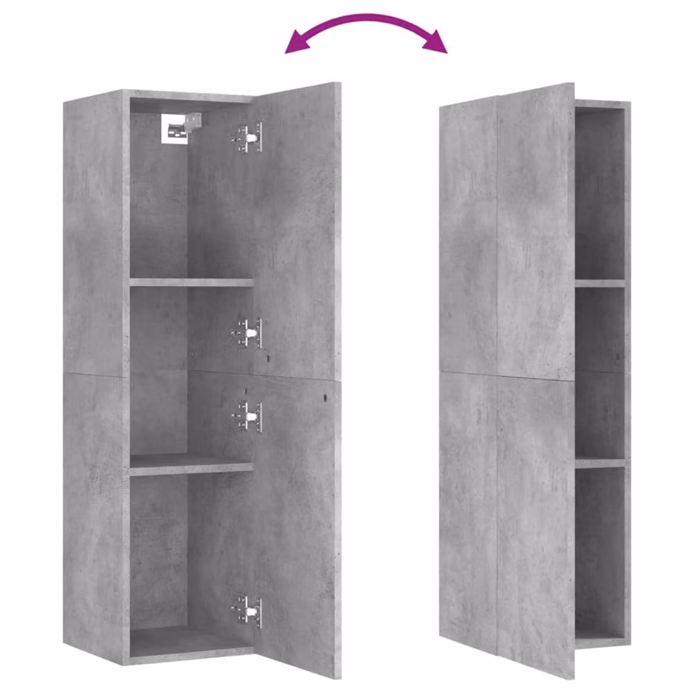 Berkfield Home Wall Mounted TV Cabinet in Concrete Grey, W/D/H: 110 x 30.5 x 30 cm – 3