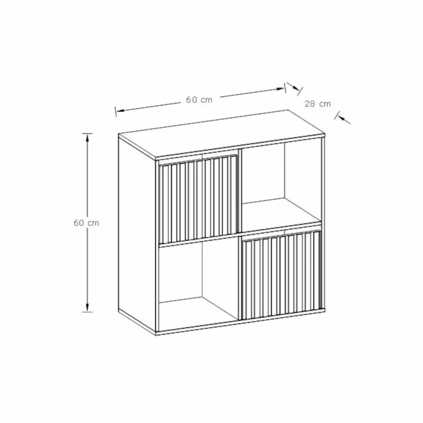 GFW Kube 2x2 Modern Shelf Storage Cube in Black and Oak – 4