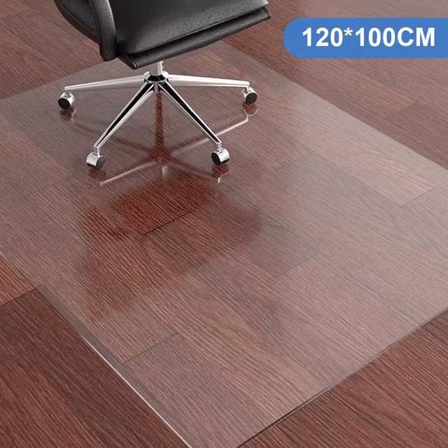 FLAVORA Transparent PVC Floor Protector Mat, Diameter: 100 cm