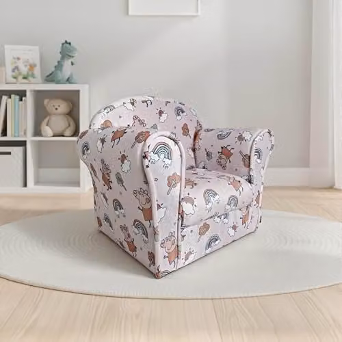 Kidsaw Peppa Pig Themed Childrens Armchair in Pink, W/D/H: 45.0 x 53.0 x 37.0 cm