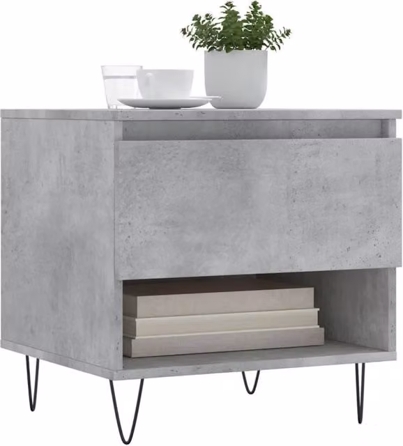 Berkfield Home Modern Coffee Table Set of 2 in Concrete Grey, W/D/H: 50 x 46 x 50 cm – 1