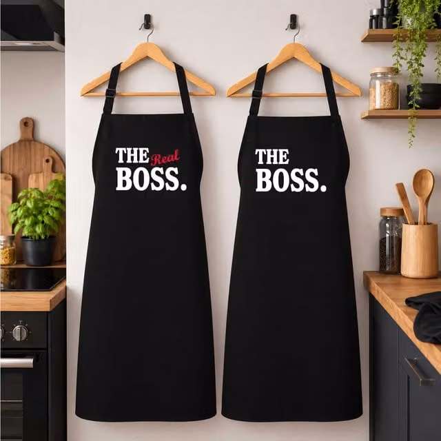 60 Second Makeover The Boss The Real Boss Black Apron Set for Adults