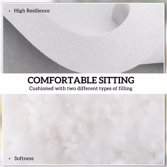 Outsunny Blue Square Replacement Garden Stool Seat Cushion Pad with Ties, W/D: 42 x 42 cm