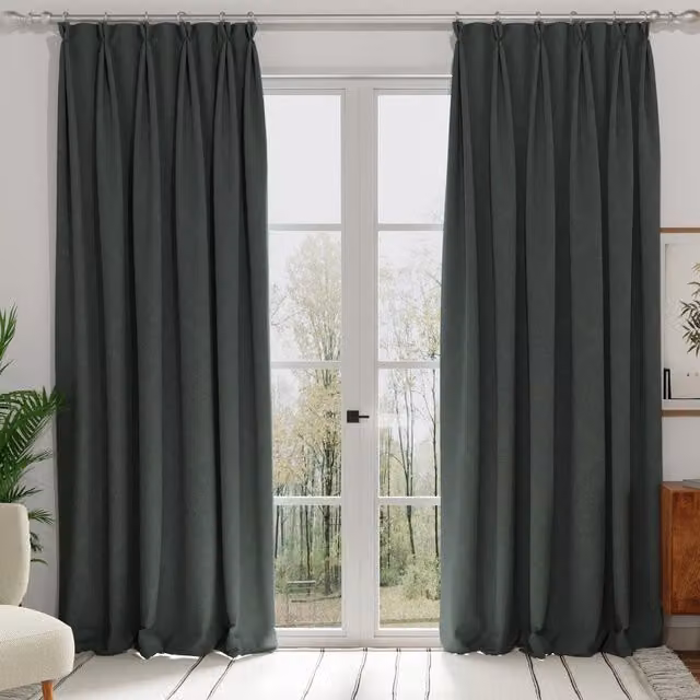 Terrys Turin Grey Velvet Made to Measure Opaque Fabric Curtain Panel